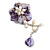 55mm D/Purple Shell with Freshwater Pearls Chain with Charms Asymmetric Flower Brooch/Slight Variation In Colour/Size/Shape/Natural Irregularities - view 7