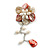 50mm D/Red/Cream Shell and Freshwater Pearls Chain with Charms Asymmetric Flower Brooch/Slight Variation In Colour/Size/Shape/Natural Irregularities - view 7