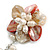 50mm D/Red/Cream Shell and Freshwater Pearls Chain with Charms Asymmetric Flower Brooch/Slight Variation In Colour/Size/Shape/Natural Irregularities - view 8
