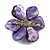 50mm/Purple Shell with Freshwater Pearl Bead Asymmetric Flower Brooch/Handmade/Slight Variation In Colour/Size/Shape/Natural Irregularities - view 5