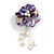 50mm D/Purple Shell with Freshwater Pearl Bead Tassel Asymmetric Flower Brooch/Slight Variation In Colour/Size/Shape/Natural Irregularities - view 9
