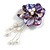 50mm D/Purple Shell with Freshwater Pearl Bead Tassel Asymmetric Flower Brooch/Slight Variation In Colour/Size/Shape/Natural Irregularities - view 10