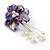 50mm D/Purple Shell with Freshwater Pearl Bead Tassel Asymmetric Flower Brooch/Slight Variation In Colour/Size/Shape/Natural Irregularities - view 7