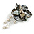 50mm D/Black Shell with Freshwater Pearl Bead Tassel Asymmetric Flower Brooch/Slight Variation In Colour/Size/Shape/Natural Irregularities - view 9