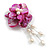 50mm D/Fuchsia Shell with Freshwater Pearl Bead Tassel Asymmetric Flower Brooch/Slight Variation In Colour/Size/Shape/Natural Irregularities - view 7