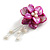 50mm D/Fuchsia Shell with Freshwater Pearl Bead Tassel Asymmetric Flower Brooch/Slight Variation In Colour/Size/Shape/Natural Irregularities - view 9