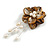 50mm D/Brown Shell with Freshwater Pearl Bead Tassel Asymmetric Flower Brooch/Slight Variation In Colour/Size/Shape/Natural Irregularities - view 4