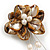 50mm D/Brown Shell with Freshwater Pearl Bead Tassel Asymmetric Flower Brooch/Slight Variation In Colour/Size/Shape/Natural Irregularities - view 7