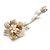 50mm D/Cream Shell and Freshwater Pearls Chain with Charms Asymmetric Flower Brooch/Slight Variation In Colour/Size/Shape/Natural Irregularities - view 6
