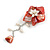 50mm D/Red Shell and Freshwater Pearls Chain with Charms Asymmetric Flower Brooch/Slight Variation In Colour/Size/Shape/Natural Irregularities - view 6
