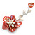 50mm D/Red Shell and Freshwater Pearls Chain with Charms Asymmetric Flower Brooch/Slight Variation In Colour/Size/Shape/Natural Irregularities - view 8