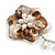 50mm D/Brown Shell and Freshwater Pearls Chain with Charms Asymmetric Flower Brooch/Slight Variation In Colour/Size/Shape/Natural Irregularities - view 4