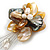 50mm D/Yellow/Cream/Black Shell with Freshwater Pearl Bead Tassel Asymmetric Flower Brooch/Slight Variation In Colour/Size/Shape/Natural Irregularitie - view 5
