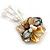 50mm D/Yellow/Cream/Black Shell with Freshwater Pearl Bead Tassel Asymmetric Flower Brooch/Slight Variation In Colour/Size/Shape/Natural Irregularitie - view 6