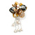 50mm D/Yellow/Cream/Black Shell with Freshwater Pearl Bead Tassel Asymmetric Flower Brooch/Slight Variation In Colour/Size/Shape/Natural Irregularitie - view 2