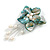 50mm D/Light Blue Shell with Freshwater Pearl Bead Tassel Asymmetric Flower Brooch/Slight Variation In Colour/Size/Shape/Natural Irregularities - view 4