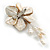 50mm D/Natural Shell with Freshwater Pearl Bead Tassel Asymmetric Flower Brooch/Slight Variation In Colour/Size/Shape/Natural Irregularities - view 6