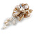 50mm D/Natural Shell with Freshwater Pearl Bead Tassel Asymmetric Flower Brooch/Slight Variation In Colour/Size/Shape/Natural Irregularities - view 5
