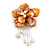 50mm D/Orange Shell with Freshwater Pearl Bead Tassel Asymmetric Flower Brooch/Slight Variation In Colour/Size/Shape/Natural Irregularities