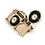 Vintage Inspired Aged Gold Tone Small Camera Brooch - 30mm Across - view 4