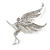 Silver Tone Pave Set Clear Crystal Fairy Brooch - 50mm Tall