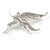 Silver Tone Pave Set Clear Crystal Fairy Brooch - 50mm Tall - view 4