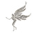 Silver Tone Pave Set Clear Crystal Fairy Brooch - 50mm Tall - view 2