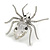 Statement Clear Crystal Spider Brooch In Silver Tone - 55mm Across - view 2