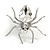 Statement Clear Crystal Spider Brooch In Silver Tone - 55mm Across - view 5