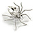 Statement Clear Crystal Spider Brooch In Silver Tone - 55mm Across - view 6