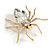 Statement Clear Crystal Spider Brooch In Gold Tone - 55mm Across - view 4