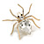 Statement Clear Crystal Spider Brooch In Gold Tone - 55mm Across - view 6