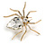Statement Clear Crystal Spider Brooch In Gold Tone - 55mm Across - view 2