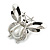 Large Black/White Enamel, Crystal with Pearl Bead Bug Brooch - 60mm Across - view 2