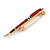 60mm L/ Dark Red/ Black Enamel Pen Brooch in Gold Tone/For Women/ Men/ Teachers/ Students/ Gifts - view 4