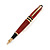 60mm L/ Dark Red/ Black Enamel Pen Brooch in Gold Tone/For Women/ Men/ Teachers/ Students/ Gifts
