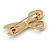 Gold Tone Crystal Enamel Scissors Brooch - 40mm Across - view 6