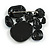 Multicoloured Enamel Geometric Cluster Brooch in Black Tone - 50mm Across - view 4