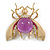 43G/ Oversized Crystal/ Glass Beetle/ Moth/ Bug Brooch in Matt Gold Tone - 70mm Across