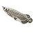 Vintage Inspired Pike Fish Brooch in Aged Silver Tone - 55mm Long