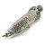 Vintage Inspired Pike Fish Brooch in Aged Silver Tone - 55mm Long - view 5