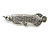 Vintage Inspired Pike Fish Brooch in Aged Silver Tone - 55mm Long - view 2