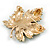 Statement Crystal Maple Leaf Brooch/Pendant in Gold Tone/Olive/Amber/Teal Colours - 50mm Tall - view 4