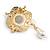 Statement Crystal Cameo Charm Brooch in Gold Tone - 90mm Long - view 6