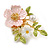 Romantic Floral Brooch in Gold Tone (Pink/White/Green) - 50mm Across - view 5