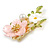 Romantic Floral Brooch in Gold Tone (Pink/White/Green) - 50mm Across - view 6