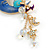 Large Mystic Creature Elf Fairy on Moon Charm Brooch in Gold Tone - 95mm Long - view 4