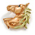 Bronze Gold/Green Enamel Horse Head Brooch/ Pendant in Gold Tone Metal - 40mm Tall - view 4