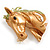 Bronze Gold/Green Enamel Horse Head Brooch/ Pendant in Gold Tone Metal - 40mm Tall - view 5