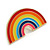 LGBTQ Gay Pride Multicoloured Enamel Rainbow Pin Brooch in Gold Tone - 33mm Wide - view 2